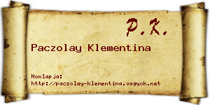 Paczolay Klementina névjegykártya