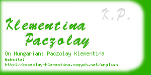 klementina paczolay business card
